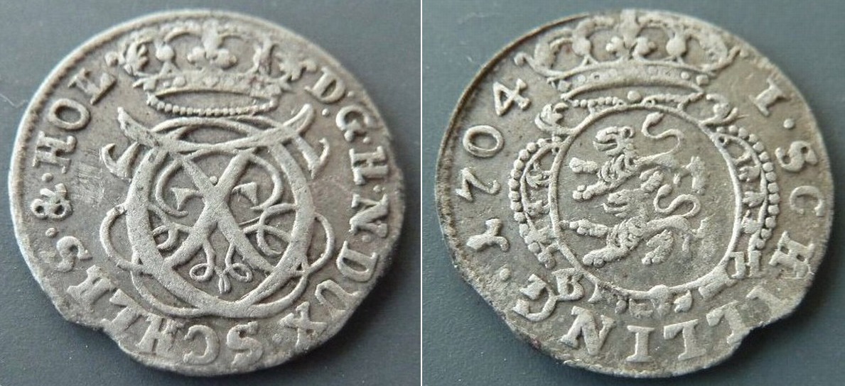 1 Schilling 1704 Karl Friedrich - Bilde 2